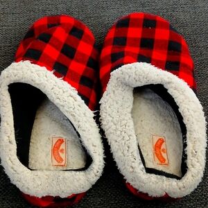 Checkered  house shoes slip ons.